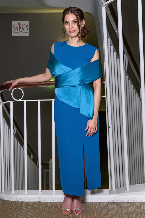 Utura Robe Robe Fourreau Cocktail avec Drapé et Épaule Asymétrique — Maribelle