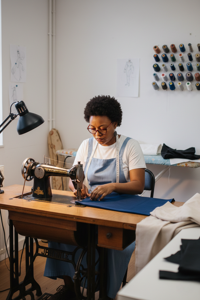 Atelier de couture parisien, savoir-faire et précision