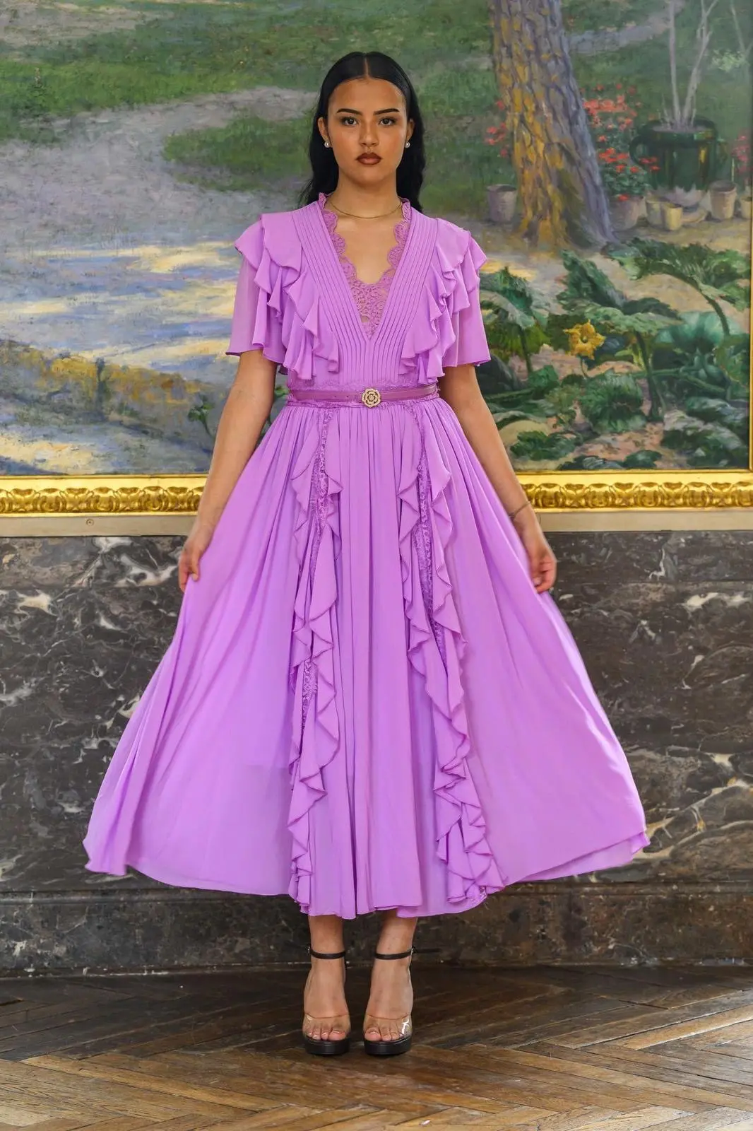 Longue robe de cérémonie-Rosette