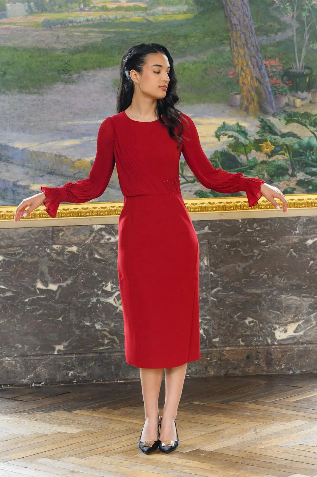 Robe midi à manches longues-Sophie – Image 2