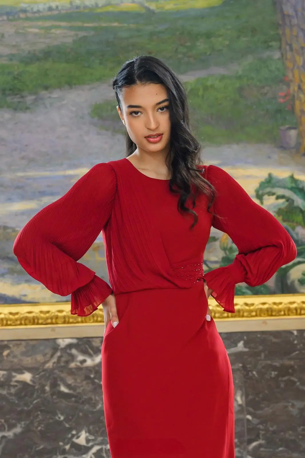 Robe midi à manches longues-Sophie – Image 3