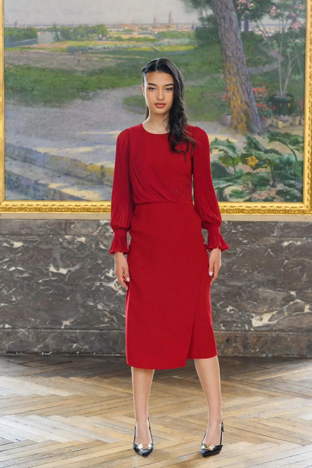 Robe midi à manches longues-Sophie – Image 4