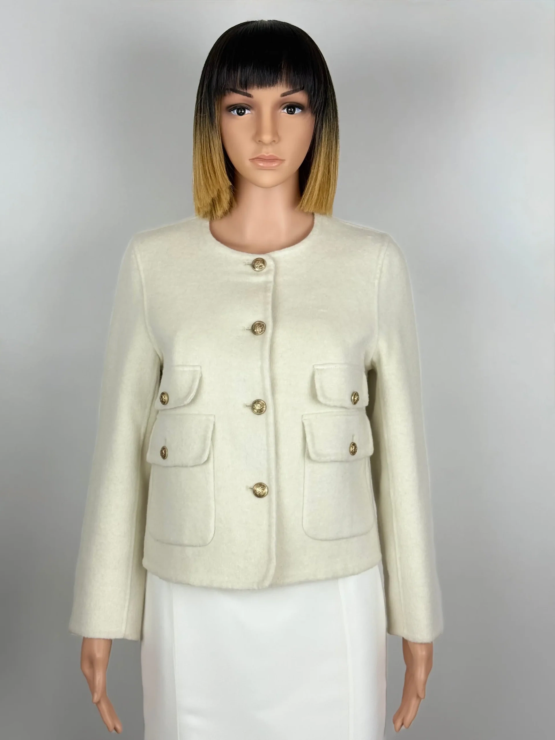 Veste droite en laine-Charlotte